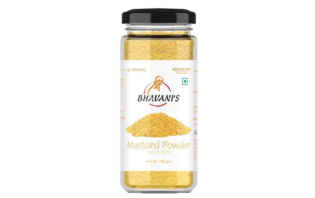 Bhavani's Mustard Powder    Glass Jar  100 grams